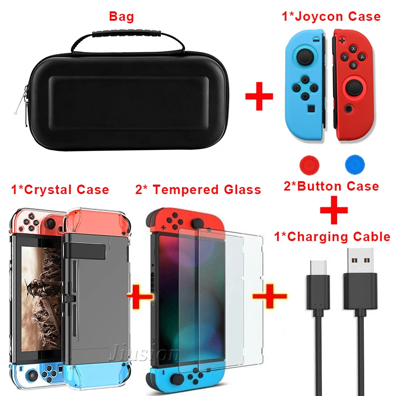 Zestaw 6 w 1 torba z EVA na przełącznik do nintendo twarda osłona pokrowiec przenośny do Nitendo przełącznik konsoli joysticki uchwyty akcesoria 6 Zestaw 6 w 1 torba z EVA na przełącznik do nintendo twarda osłona pokrowiec przenośny do Nitendo przełącznik konsoli joysticki uchwyty akcesoria 6