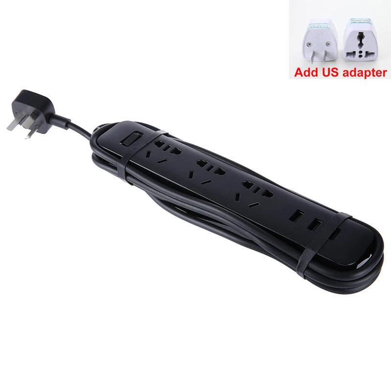Xiaomi умный дом электронный блок питания розетка Быстрая зарядка 3 USB+ 3 розетки стандартный разъем интерфейс расширение ЕС США - Цвет: black with usb US