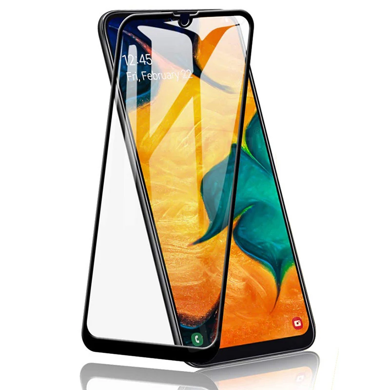 2в1 закаленное стекло для Samsung A50 A70 A20 A30 Защитная пленка экрана A20E A40 A30S A10
