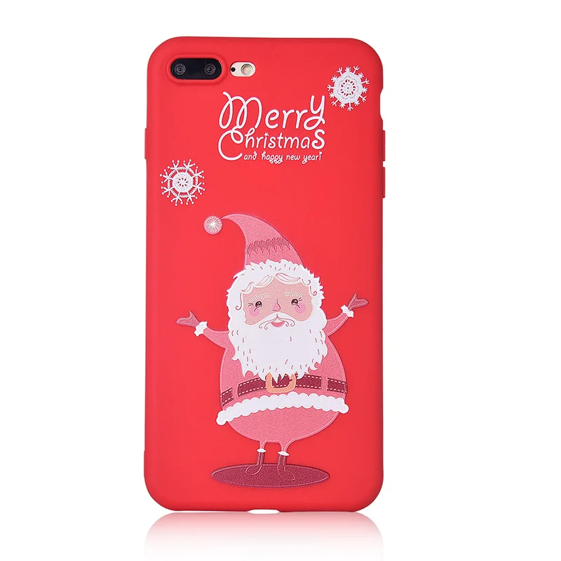10 шт. мультяшный Рождественский подарок чехол для телефона для iPhone x 6 6s 7 8 Plus 11 Pro Xs Max XR SE год чехол Fundas - Color: Santa Claus
