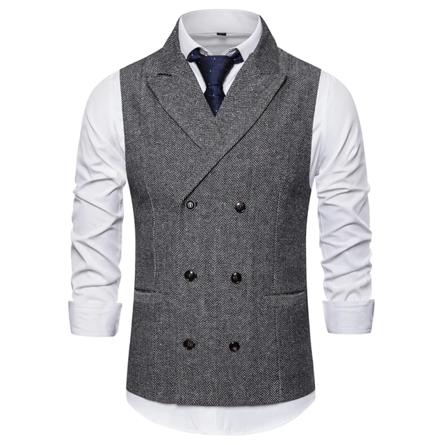 Gilet De Noël Pour Homme - Coupe Ajustée, Imprimé Festif, Boutons, Col En V, Sans Manches, Style Rétro - 3