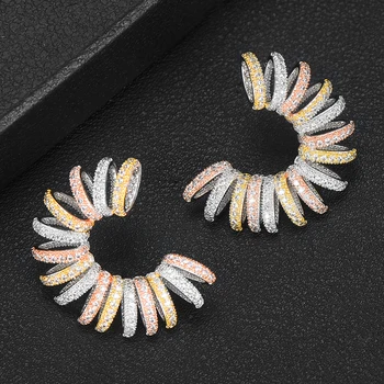 

missvikki Moroccan design cyclone Round Lines Earrings for Noble Luxury Women Bridal Wedding boucle d'oreille femme 2019 New