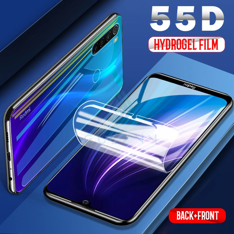 Мягкая Гидрогелевая пленка 55D для Xiaomi Redmi Note 9 8 6 5 7 Pro 8T 7A K30 Защитная экрана K20 4X без