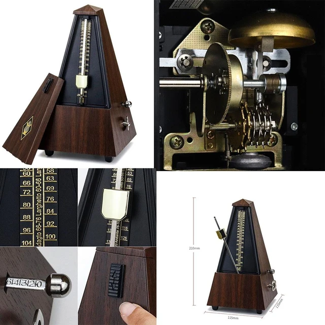 Metronome for Piano Guitar Drum Violin Mechanical Metronome Accurate Track  Beat Tempo for Beginner Ash Wood Grain, by LEKATO