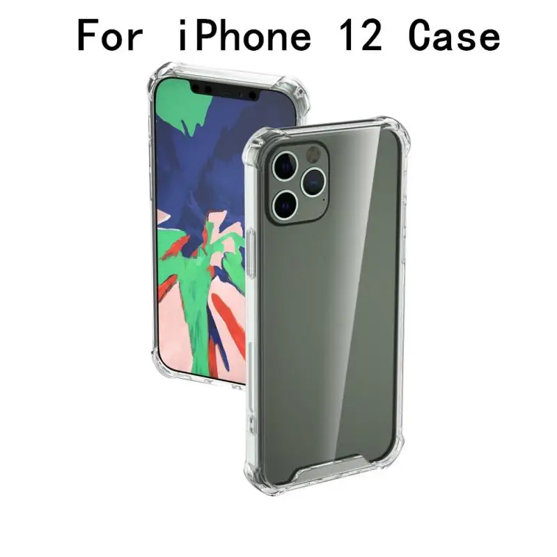 

1PC Clear Phone Cover Anti-Knock TPU Soft Cover For IPhone 12 Clear Phone Case For IPhone 12 Mini For Iphone 12 Pro Max Case