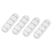 Uxcell 4 шт. Кабельный органайзер белая Электроника компьютерная мышь зарядка USB кабель держатель самоклеющиеся держатели шнура