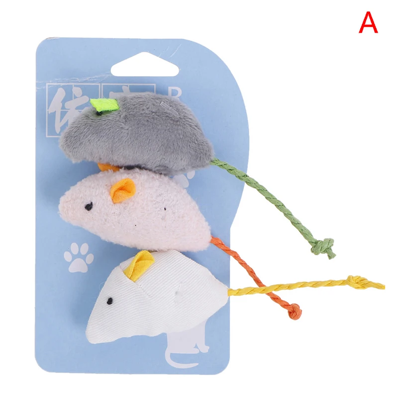 New 3pcs/lot Mix Pet Catnip Mice Cats Toys Fun Plush Mouse Cat Toy For Pet Little fat mouse Cat Toys 