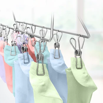 

100pcs Stainless Stee Clothes Pegs Clothes Pins For Coat Pants Laundry Drying Pegs Beach Towel Clip Washing Towel Holder Towel