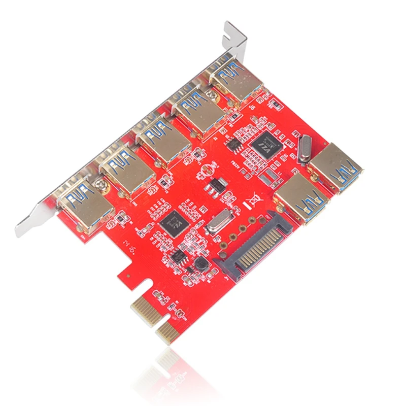 Pci-Express 5 портов USB3.0 Внешний+ 2 порта USB3.0 Настольный USB3.0 плата расширения