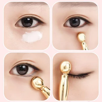 

Golden Eye Massage Stick Tool Zinc Alloy Stick Anti-Puffiness Remove Dark Circles Relieve Eye Fatigue Massager Eye Cream Spoon