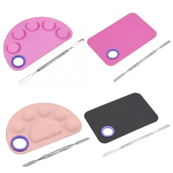 

Nail Art 4 Types Stainless Steel Palette + Mixing Bar Set Professional Nail Makeup Mixing Spatula Beauty Nails Accessoires