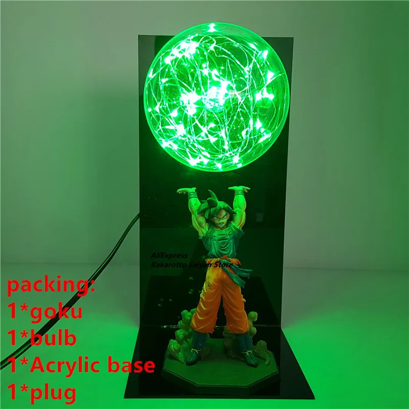 Dragon Ball Z Son Goku Spirit Bomb светодиодные фигурки, игрушка Dragon Ball, супер аниме, фигурка Сон Гоку, светодиодные коллекционные игрушки DBZ - Цвет: Серый