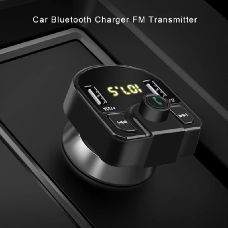 Bluetooth Dual USB Автомобильное зарядное устройство 2 порта USB fm-передатчик телефон MP3 музыкальный плеер ЖК-дисплей частоты и напряжения