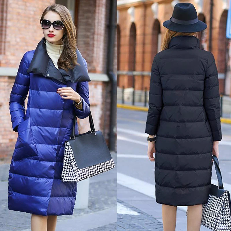 2020 Winter Long 90% White Duck Down Coat Female