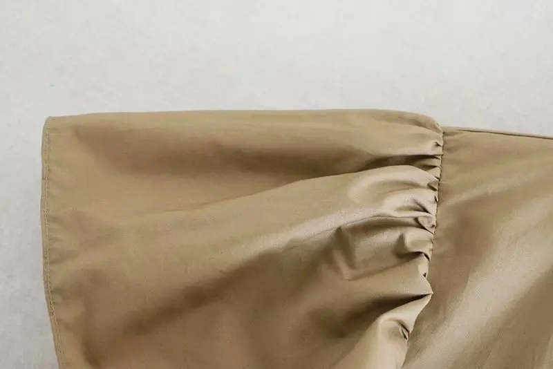 Однотонная женская рубашка из поплина с каскадными оборками Осенняя женская блузка с длинными рукавами для отдыха свободные топы S6368