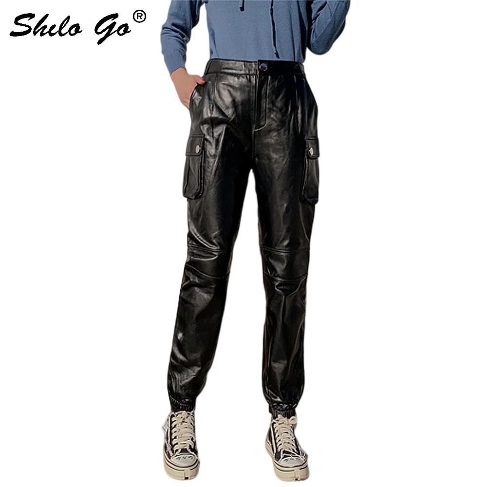 Lederen Broek Safari Stijl Single Button Pocket Side Schapenvacht Harembroek Vrouwen Herfst Winter Casual Broek Vrouwelijke Lederen Broek Safari Stijl Single Button Pocket Side Schapenvacht Harembroek Vrouwen Herfst Winter Casual Broek Vrouwelijke