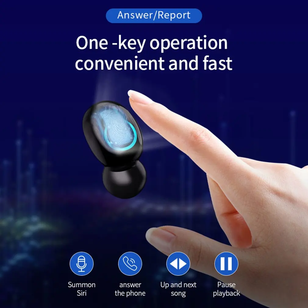 Q66 Wireless V5 0 Earphone HD Stereo Headphone Sports Waterproof Headset With Dual Mic and 6000mAh Battery Charge Case