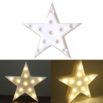 

11 LEDs Star Shaped Light LED Lamp Night Light Battery Operated for Christmas Home Wedding Party Decoration (White)