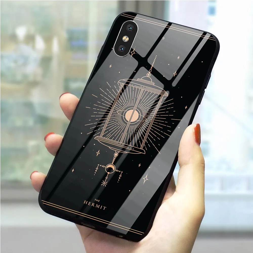Чехол для телефона Tarot Cards с татуировкой для iPhone XR, Xs Max X 6 6S 8 Plus 7 5s 5 SE 11 Pro закаленное стекло