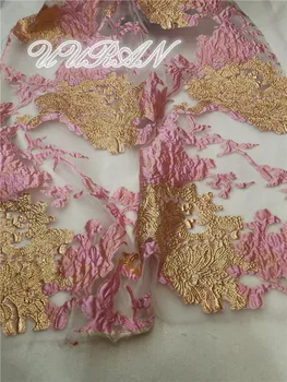 

African french Guipure cord lace fabric new arrival high quality african cord lace fabric