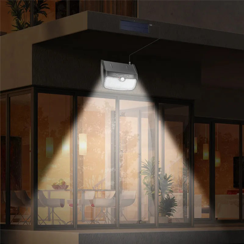 Sensor de Movimento para Jardim ao ar Cerca com Linha Solar Lâmpada Livre Parede Quintal Separável Energia Luz Três Modos Trabalho 48 Led Pir 6 48 led solar lâmpada pir sensor de