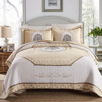 

Pure cotton quilt embroidered bed cover three sets of bedding set bed sheet double spring and autumn quilt bed cover comforter