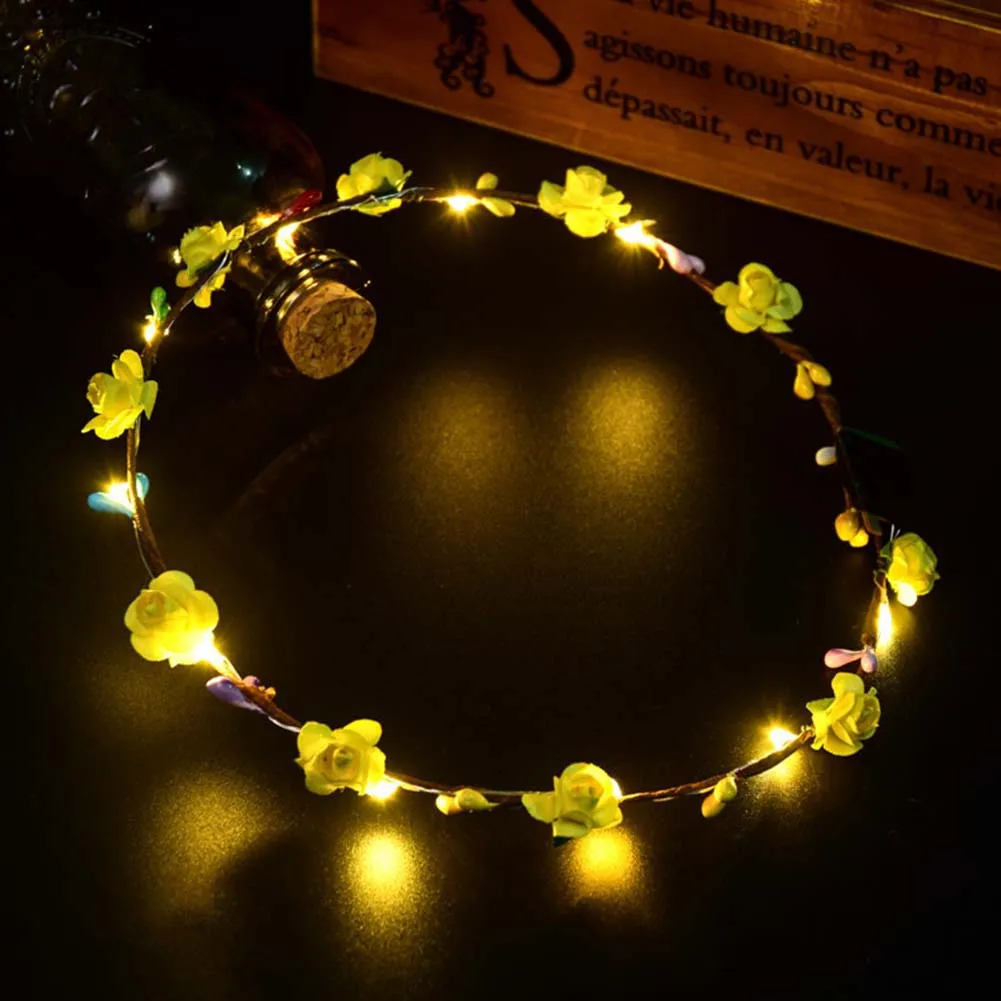 Леди DIY Повседневная повязка на голову светодиодный эффект гирлянды вечерние