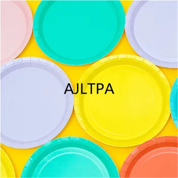 

50set/lot Disposable Paper Plates Solid Color Disposable Plate Fruit Plate Cake Tray Tableware Birthday Party Supplies CT0278