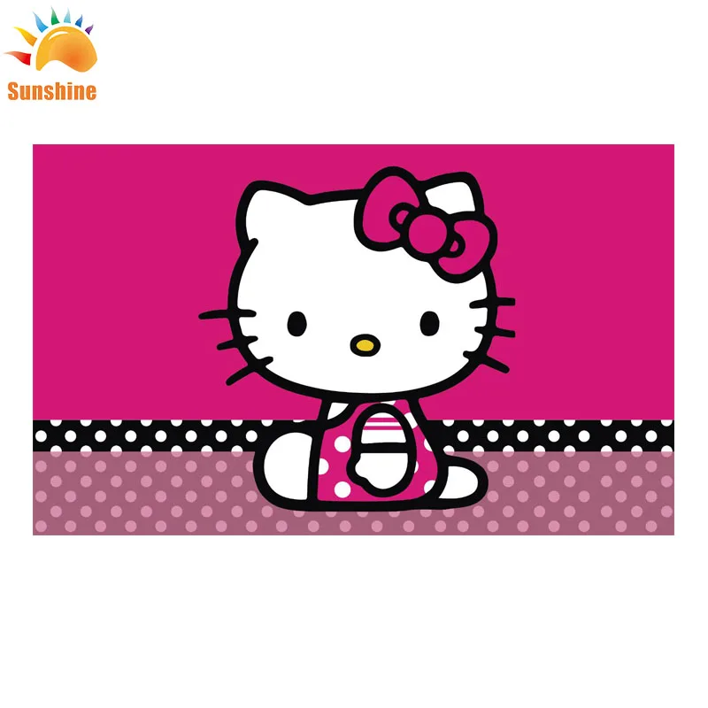 

High quality custom size and color hello kitty cat flag
