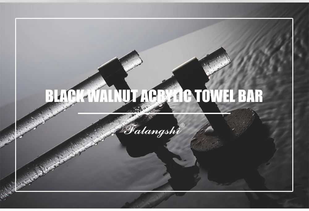 Description Picture 3 of itemBathroom Accessories Acrylic Towel Bar Holder Walnut Gold Towel Hanger Robe Hooks Bathroom Paper Holder Wall Mount WB8868