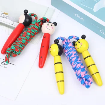 

hottest New Children Cartoon Wooden Handle Skipping Rope Students Exercise Rope Fitness Jump Rope