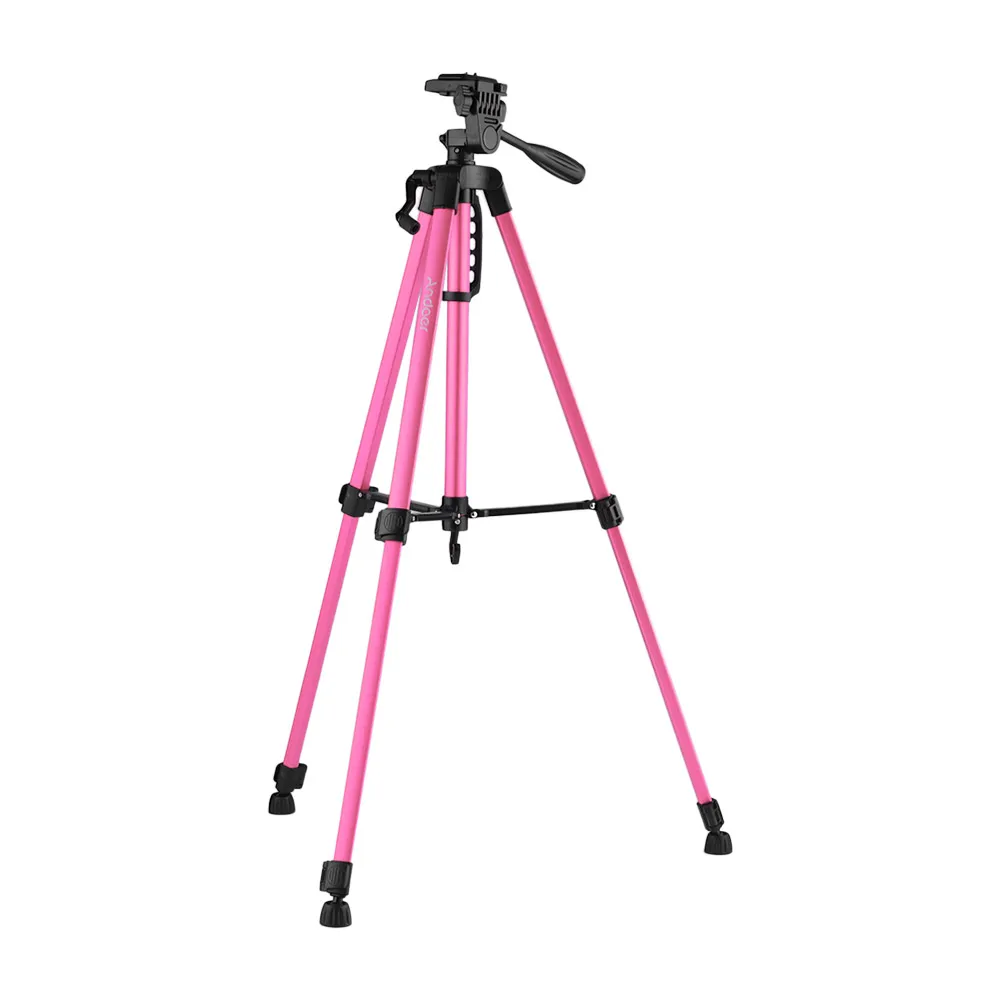 Andoer фотография штатив Стенд алюминиевый сплав 3 кг грузоподъемность Макс. Высота 135 см/53 дюйма для Canon/sony/Nikon DSLR для смартфонов - Цвет: Pink