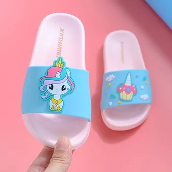 

Girls Slipper Summer 2020 New Fashion Cartoon Princess Unicorn Toddler Slippers Bath Home House Cool Slippers for Children