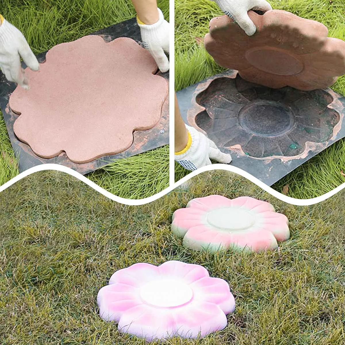 DIY цементное дорожное покрытие форма напольная плитка тротуарная пресс-форма цветок Форма плацдарма многоразовые Бетон цемент камень сад дорожный инструмент