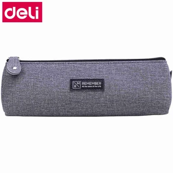 

Deli 66783 Triangular canvas pencil case for school child office organizer stationery supply durable pen bag pouch with zipper