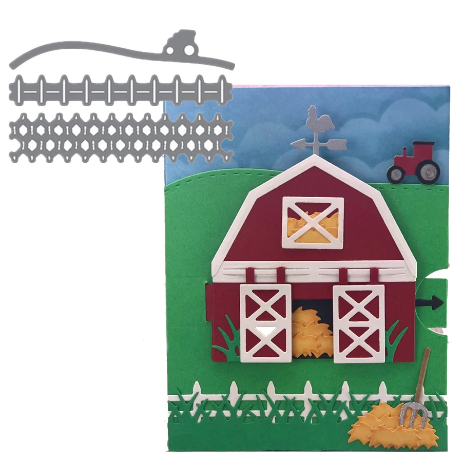 

Beautiful Farm Grass Railing Hillside Car Popular Metal Cutting Dies For Scrapbooking Album Paper DIY Card New Design Craft 2020