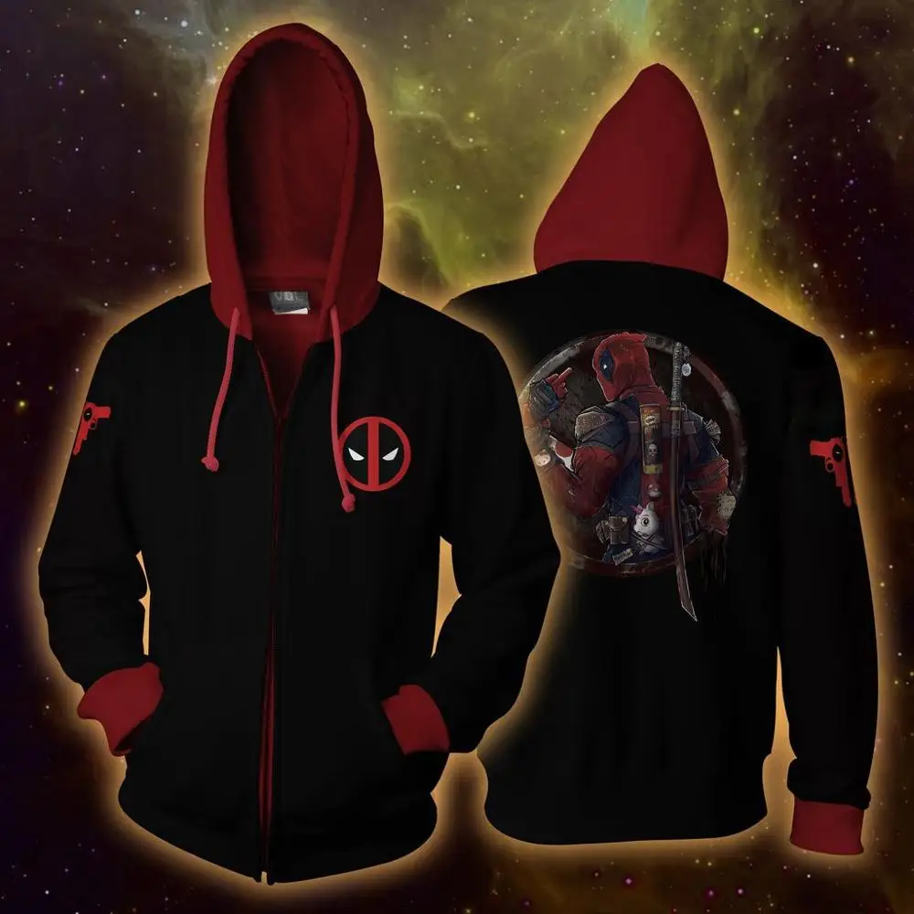 

Anime Hoodie Sweatshirt Deadpool Cosplay Costume Hoodie Jacket Coats Men Women Top