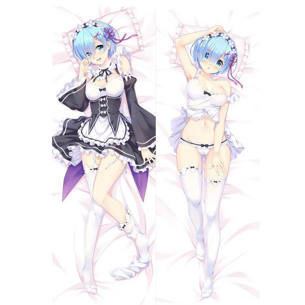 Японский 3D двусторонний аниме Re: Zero Rem горничной девушка бросок отаку дакимакура