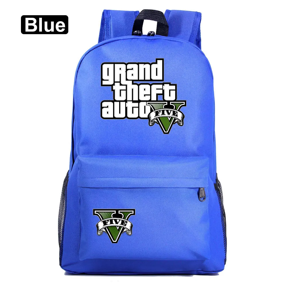 Модная популярная игра GTA5 Grand Theft Auto V мальчик девочка книжный школьный рюкзак женская сумка пакет школьная сумка для подростков мужской студенческий рюкзак - Цвет: 22