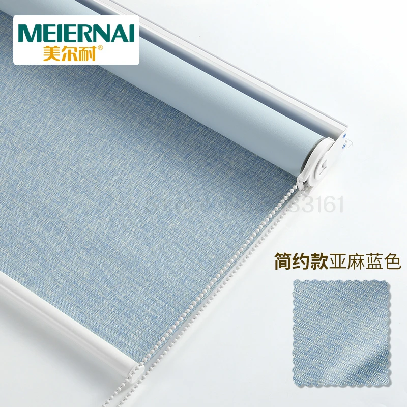 Full-blind curtain imitation linen sun blindlift lift insulation - Цвет: Многоцветный