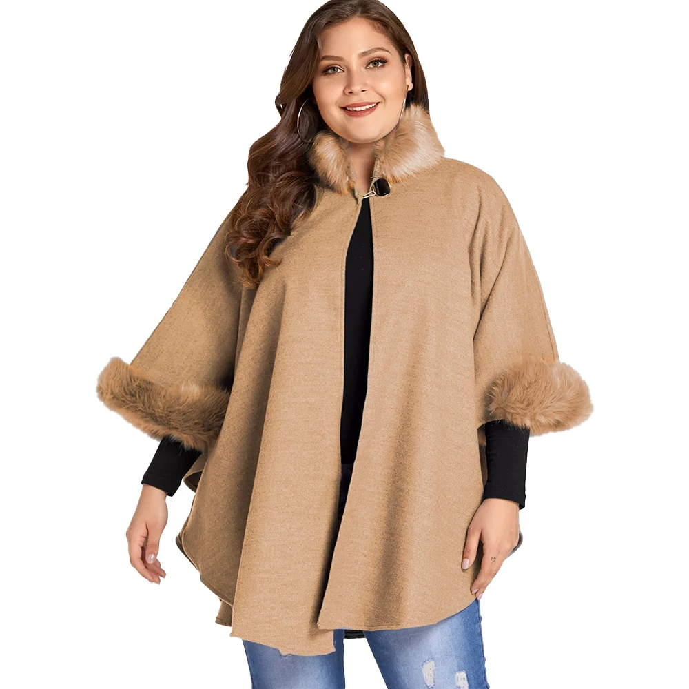 Новинка, зимнее женское пальто размера плюс, Дамское теплое пальто с меховым воротником, большой размер 5XL, Женская свободная накидка, зимняя верхняя одежда D25