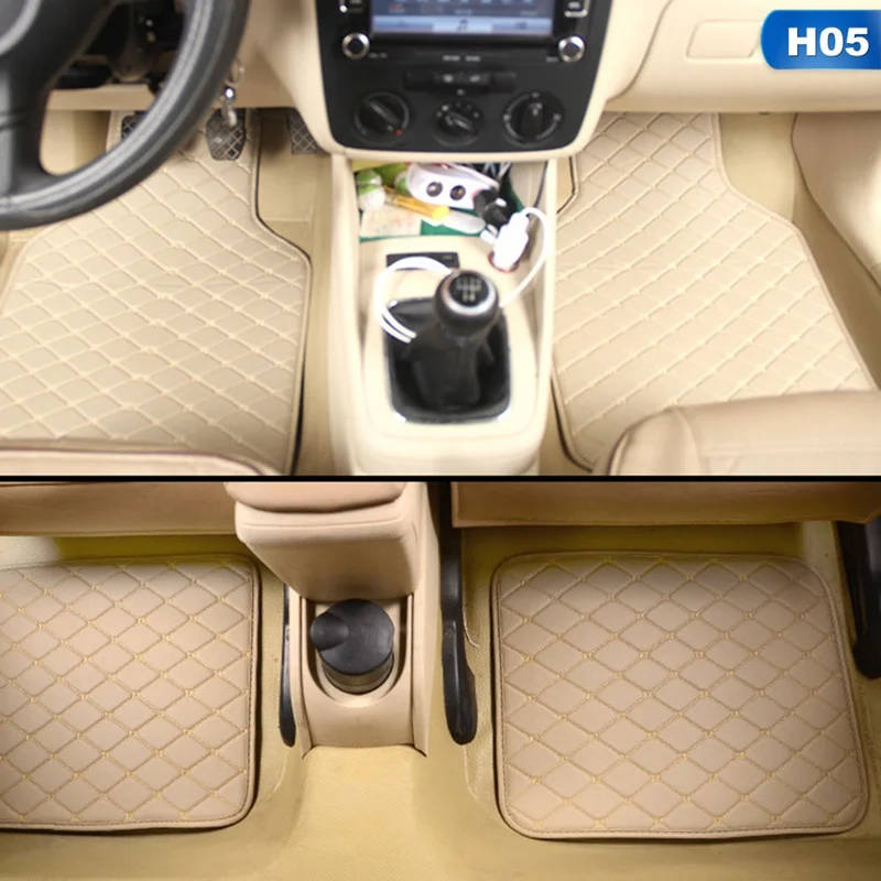 05 Универсальные автомобильные коврики ПВХ кожаные Коврики для автомобилей Анти Грязный водонепроницаемый автомобильный коврик аксессуары для автомобиля Стайлинг - Название цвета: 05
