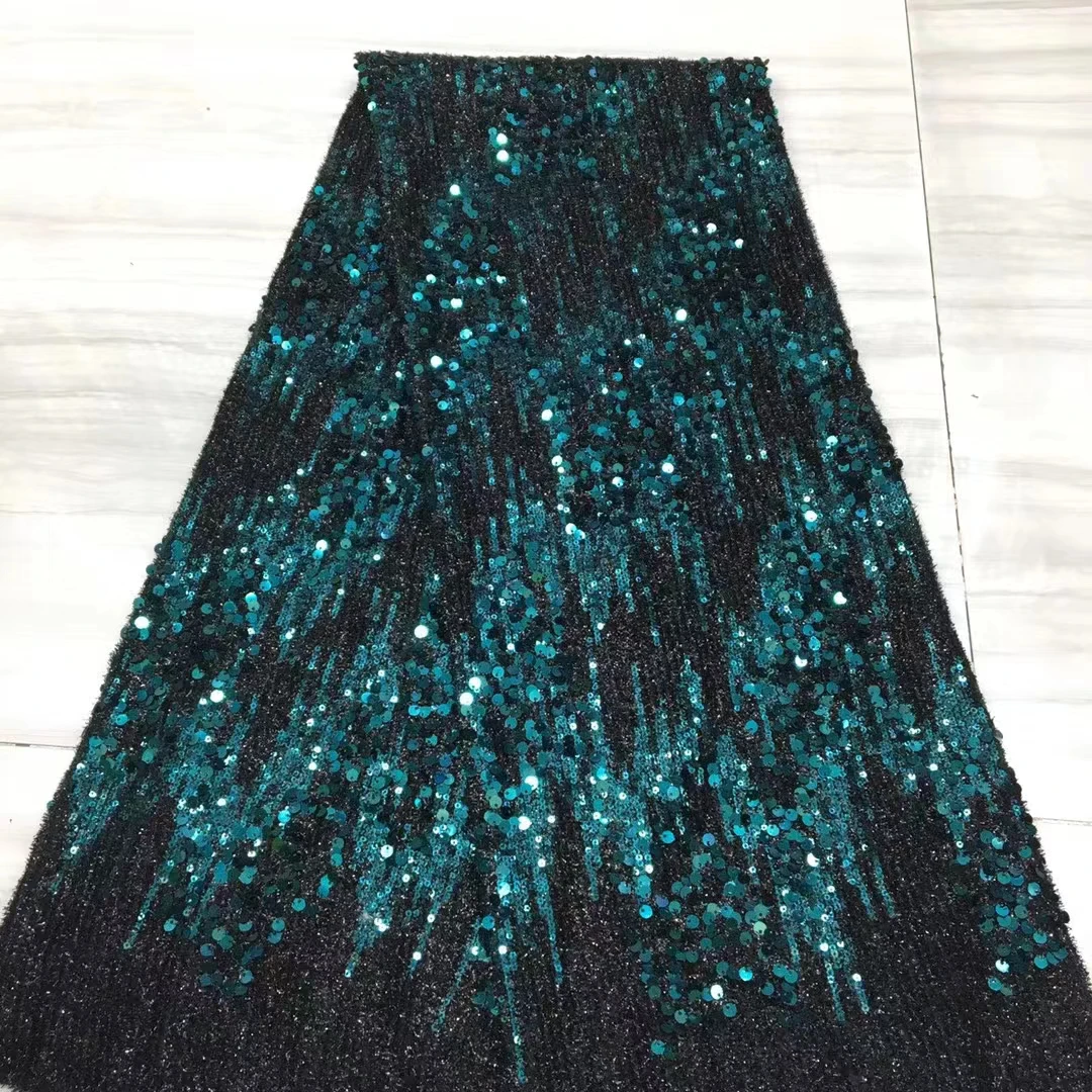 fashion african net tulle lace fabric with sequins 5yards/piece mesh good quality for dress XIONGX1103 | Дом и сад