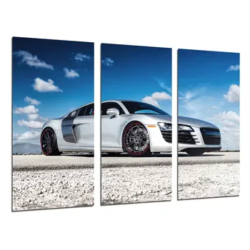 

Sports car Audi R8, photo print on wood, modern picture decorative 26363