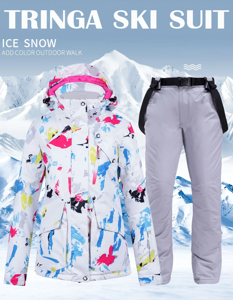 Лыжные куртки и штаны женский лыжный костюм комплекты для сноубординга очень теплая ветрозащитная Водонепроницаемая зимняя одежда для улицы