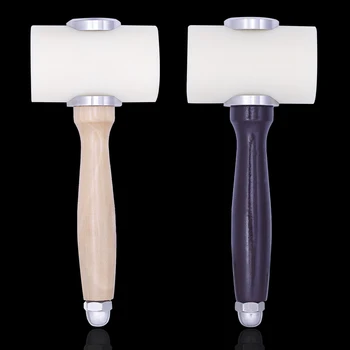 

MIUSIE DIY Leather Craft Hammer Nylon Hammer Solid Wood Handle Printing Carving Hammer T-Shaped Double Hammer Sewing Craft Tool