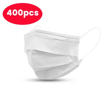 

400/100/50pcs Mask Disposable White Face Mouse Masks 3 Layers Anti Dust Filter for Mouse Dustproof Safety Non Woven Mouth Mask