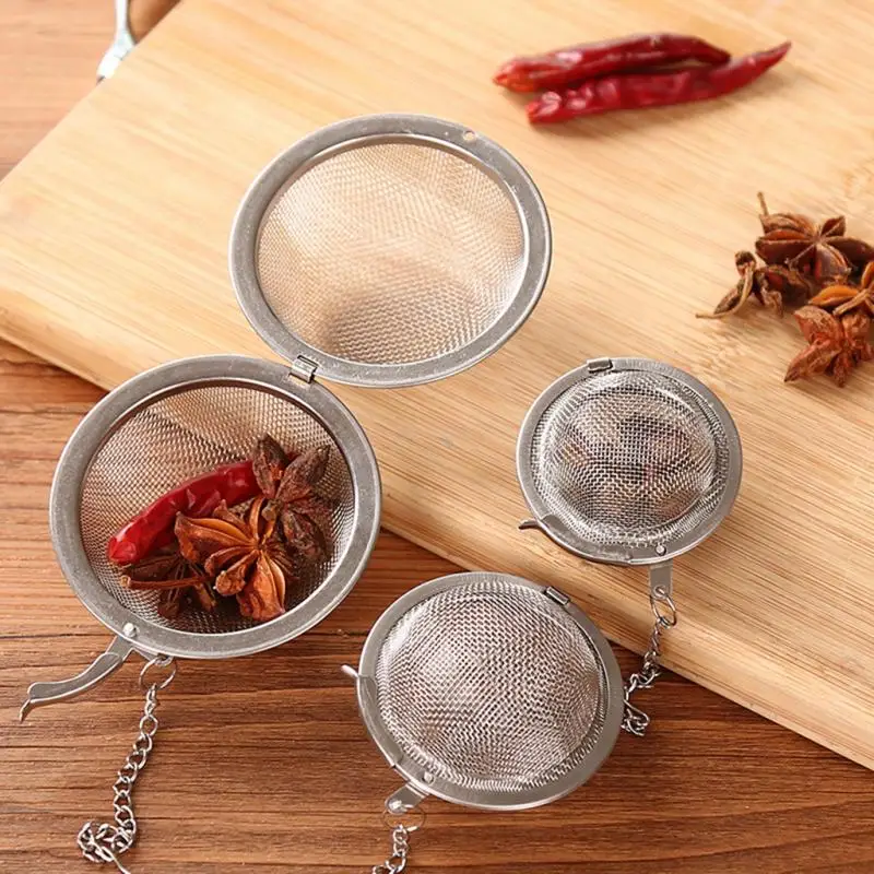 

3 Size Optional Stainless Steel Seasoning Ball Coffee Tea Bag Spice Filter Diffuser Tea Infuser Tea leak Kitchen Cooking Gadget