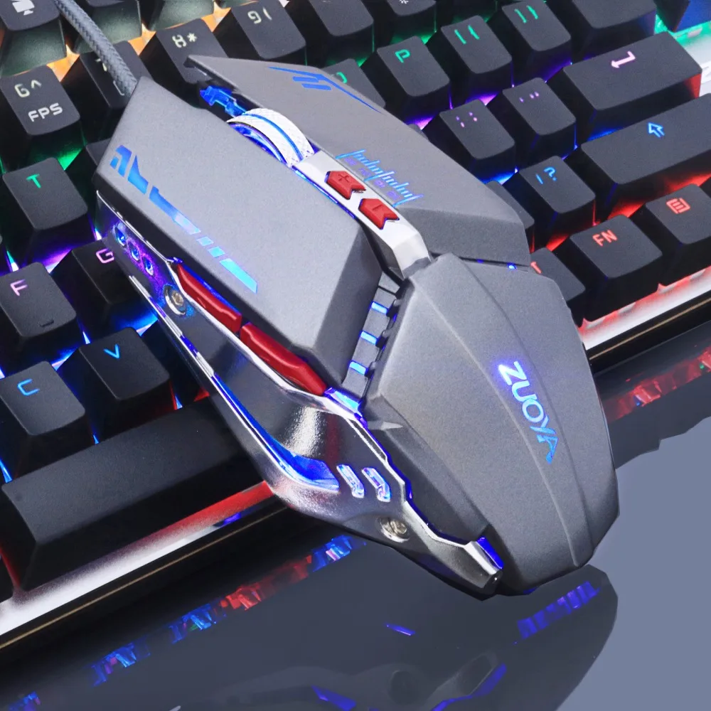ZUOYA игровая мышь, регулируемая, 3200 dpi, игровая мышь, светодиодный, оптическая мышь, Mause, подсветка, проводная, USB, для ПК, ноутбука, профессионального геймера