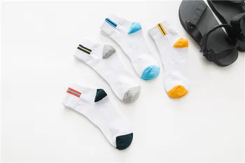 

Men Socks Hot Fashion Classic Cotton Middle Tube Length with Stripes White Socks 2020 New Style Socks For Men